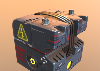 次时代 pbr 蓄电池 科幻 能量 存储器 核电 核能 未来机械 箱子