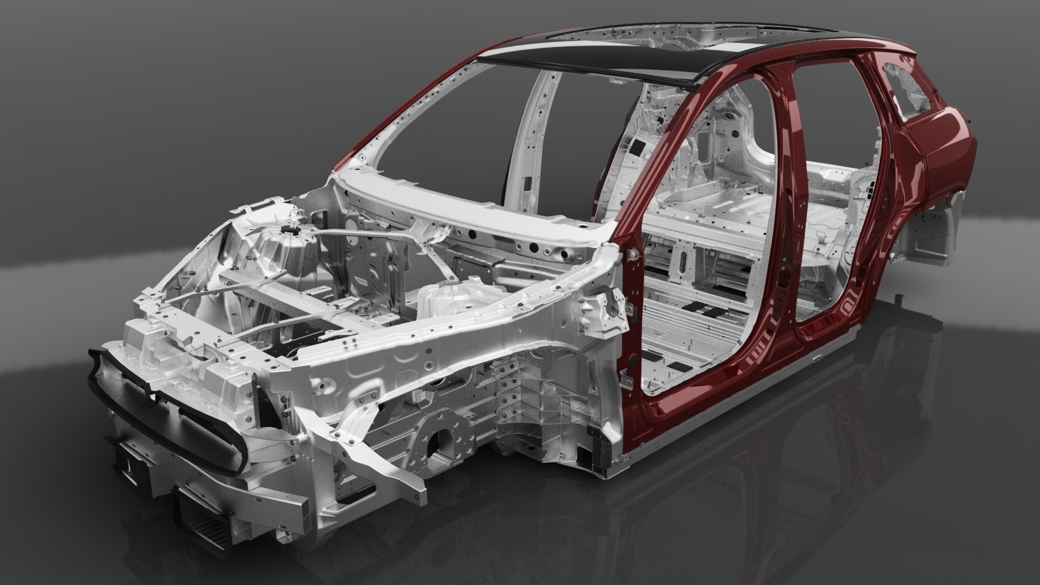 es6 车身结构 全铝  es6 汽车框架 电动汽车  铝合金车架 汽车骨架