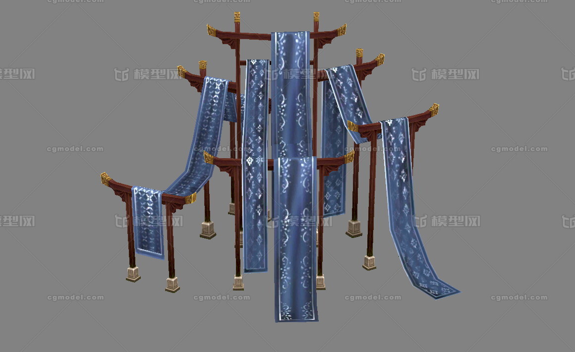 绫罗绸缎装庄 布艺模型-场景部件模型库-3ds Max(.max)模型下载-cg模型网