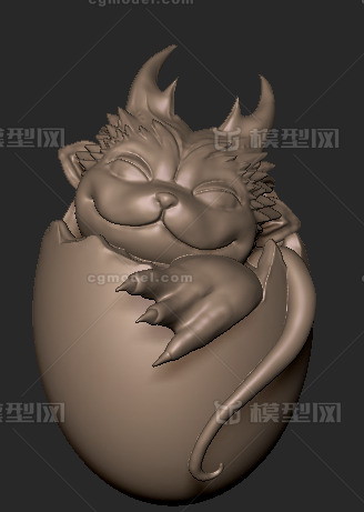 一枚可爱的龙蛋_saiart作品_动物恐龙_cg模型网