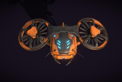 pbr低模次世代未来科幻无人机_ww466432852作品_飞机