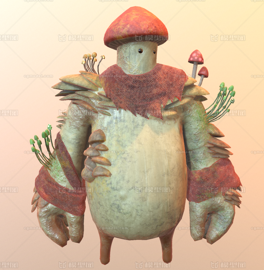 次时代 pbr 蘑菇人 植物人 森林 使者 战士 丛林 精灵