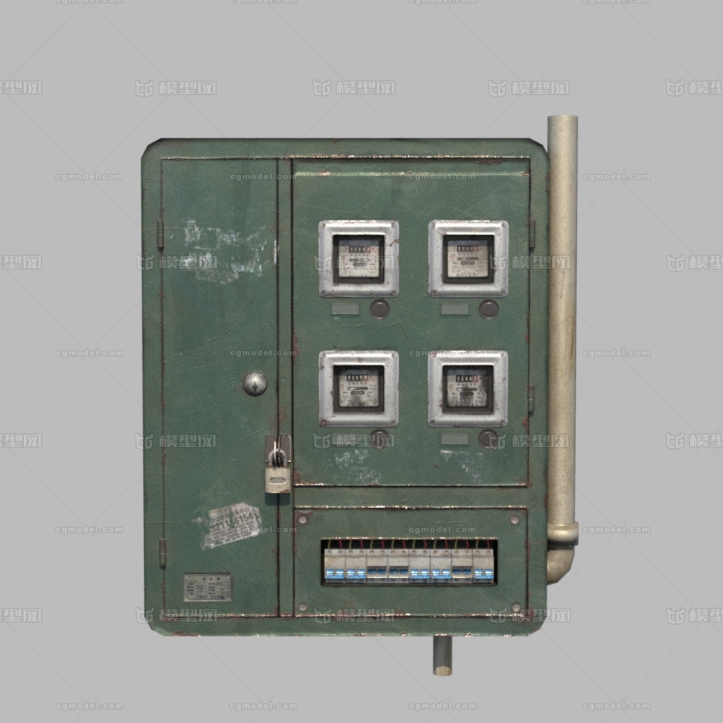写实 陈旧的电表箱 居民楼电表箱_1036233029作品_电子电器生活电器_c