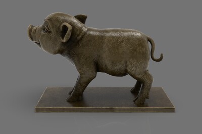 次世代 pbr 猪雕塑 野猪 黄铜雕刻 猪年大吉 摆件 生肖猪 动物雕塑 3d