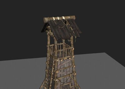 守望塔 瞭望塔模型-场景部件模型库-OBJ(.obj/.mtl)模型下载-cg模型网