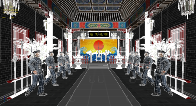衙门 公堂模型-古代场景模型库-FBX(.fbx)模型下载-cg模型网