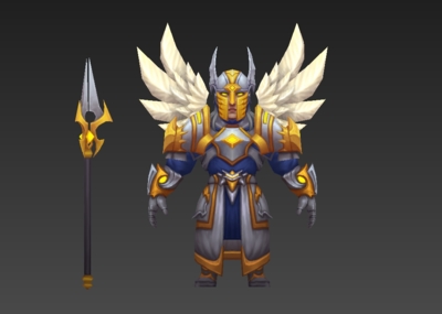 手绘男天使钢铁盔甲