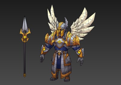 手绘男天使钢铁盔甲