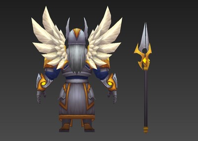 手绘男天使钢铁盔甲