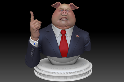 猪老大霸道猥琐总裁胸像