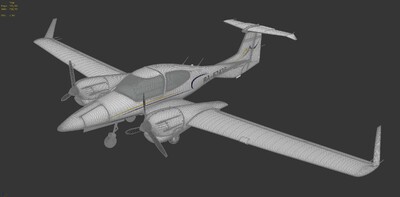 钻石DA42模型-小型飞机模型库-3ds Max(.max)模型下载-cg模型网