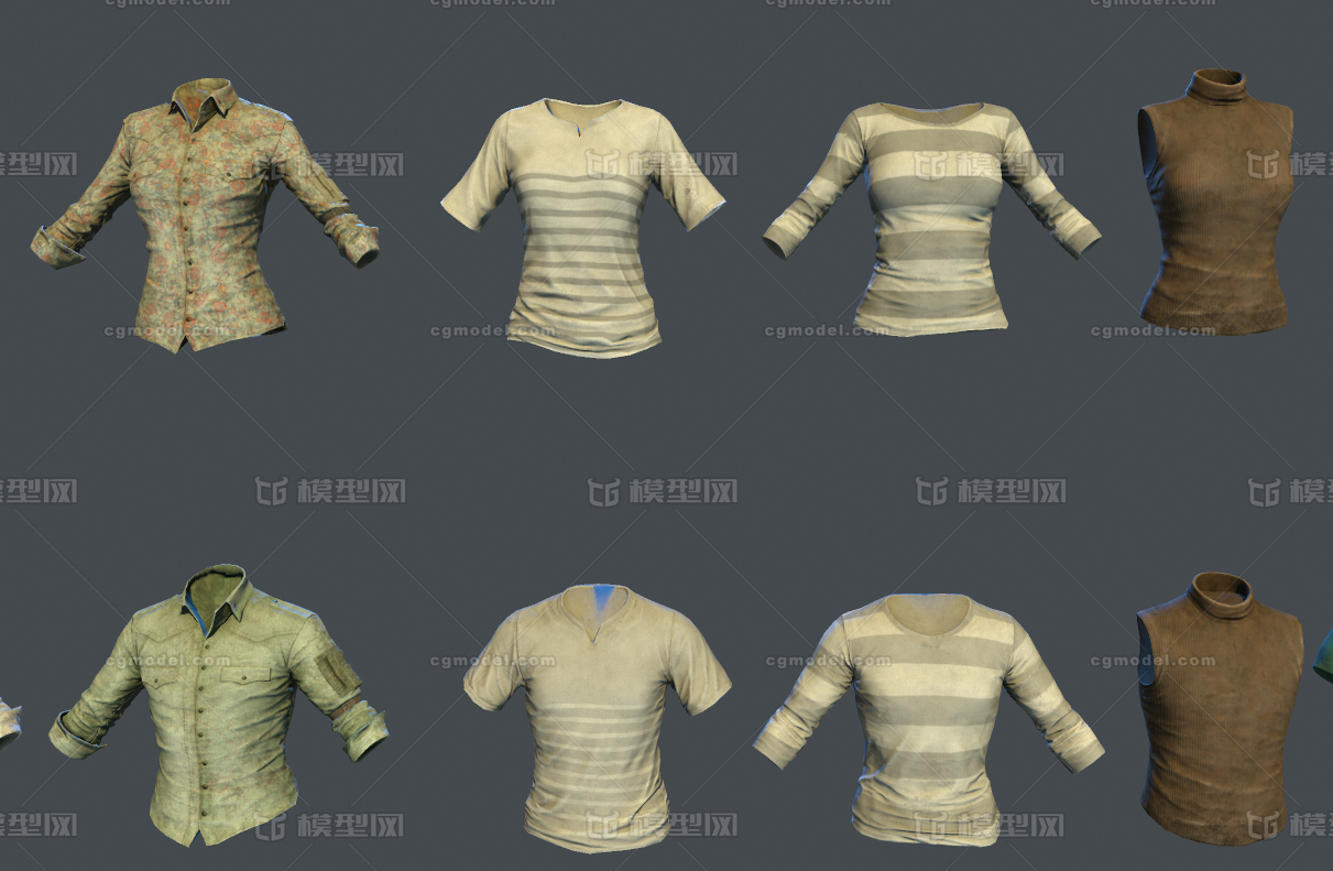 衣服夹克吉利服背心外套衬衫短袖上衣多种类 Cg模型网 Cgmodel 三维设计师交流互动平台 专注多品类3d模型下载 原创作品分享 软件学习