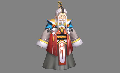 卡通 老人 老村长 白胡子白眉毛白发老者 太爷 老大爷 老叟 古代