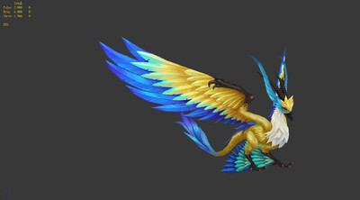 始祖鸟 恐龙 金凤凰 金鸾 坐骑 神鸟 远古神兽 写实风 手绘低模