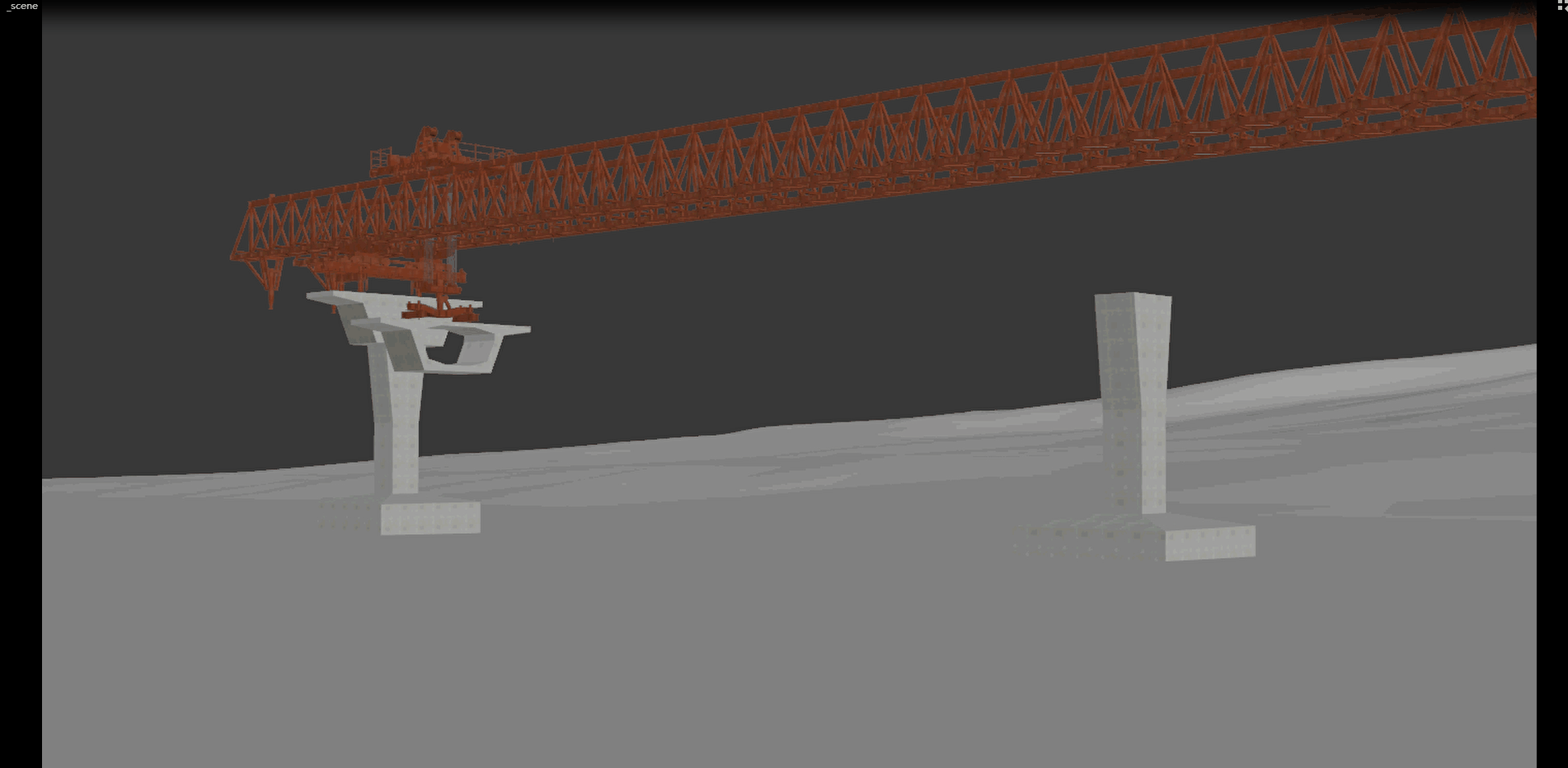 架桥机 工程模型 运梁车 可做动画 特写镜头 效果图