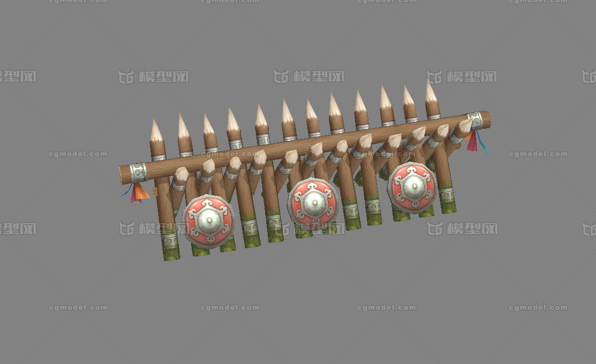 古代 栅栏 战场围栏 兵营 军营 尖刺木头 防御工事