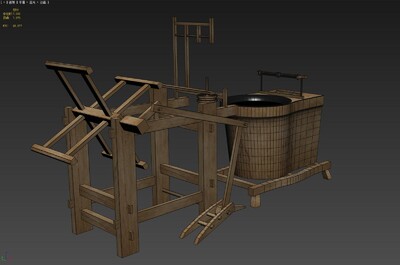 缫丝机,踏板织机,纺织机模型-古代场景模型库-3ds max(.