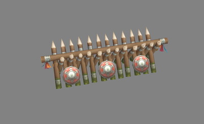 古代 栅栏 战场围栏 兵营 军营 尖刺木头 防御工事