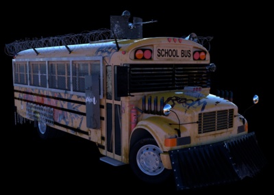 校车 公交车  高 精 度 模型 汽车 丧尸 末世 改装车