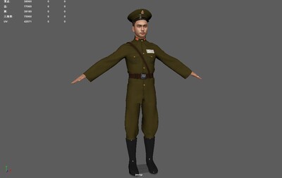 国民党军官 士兵 警察 美式国军军装 抗_原创好模型作品_人物男人_cg