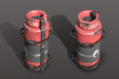 次时代pbr材质科幻汽油桶 燃料桶 燃气桶 能量桶 危险物品 化学药品