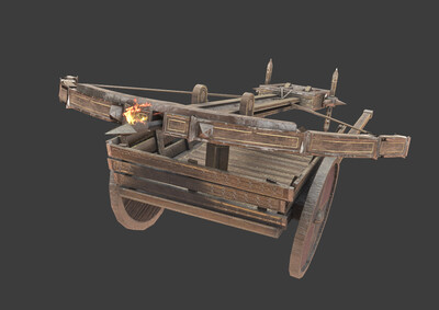 pbr次世代 弩车 攻城车 攻城器械 场景素材 连弩车 古代战车 弓弩车