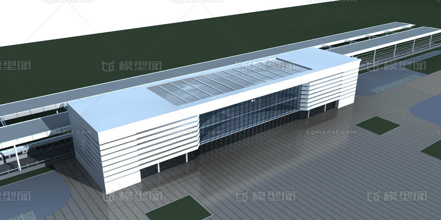 简洁 火车站 车站 建筑 建筑模型 高铁站