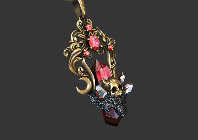 pbr次世代 宝石项链 宝石项圈 饰品 项链 首饰珠宝 骷髅吊坠 黄金项链