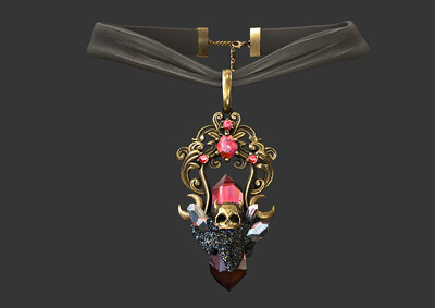 pbr次世代 宝石项链 宝石项圈 饰品 项链 首饰珠宝 骷髅吊坠 黄金项链