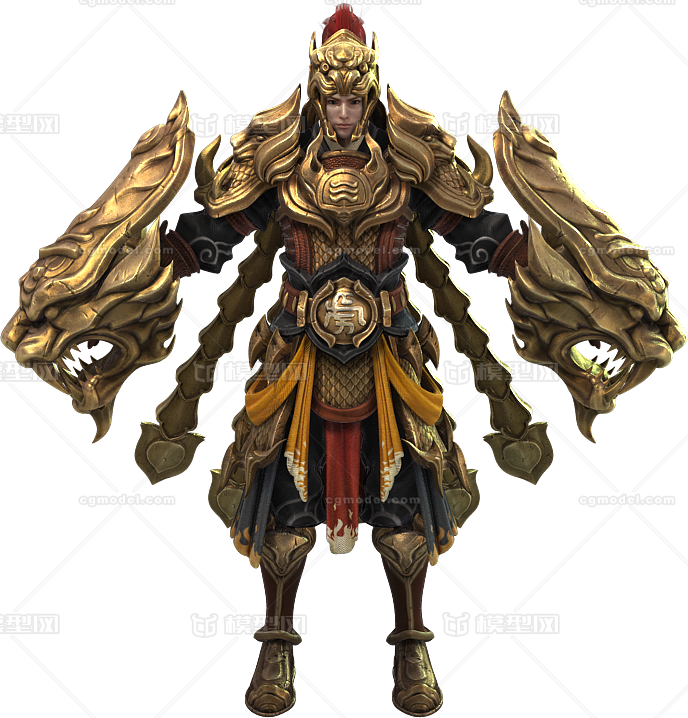 时装,武侠时装,仙侠人物,ue4人物,战甲,黄金战甲,次时代衣服,铠甲男战