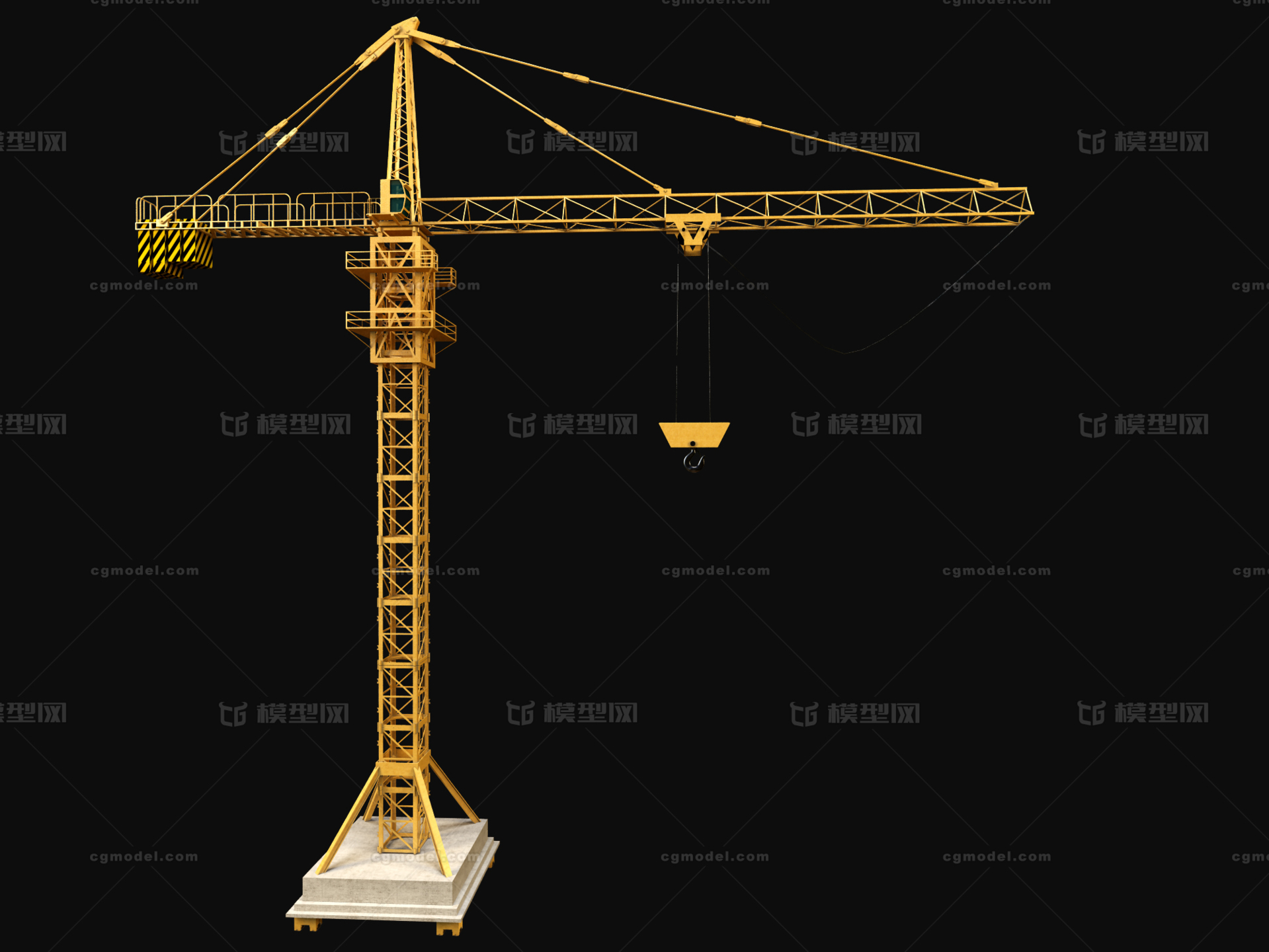 建筑吊塔,塔吊_em2018作品_机械/器械工业设备_cg模型网