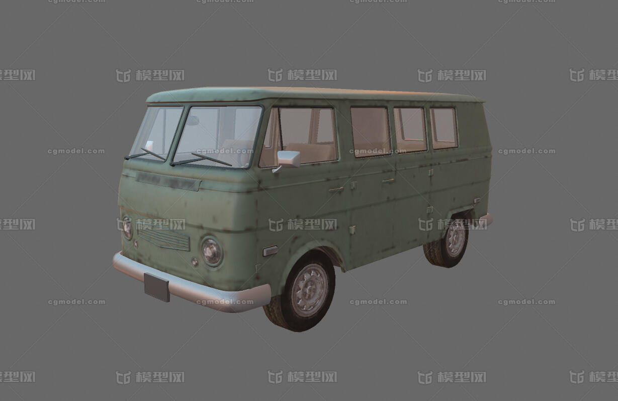 老式面车 面的 小面包车 微面 小客车 模型