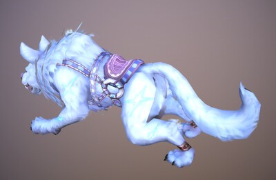 卡通  手绘 冰原狼坐骑 白狼 mount  野兽