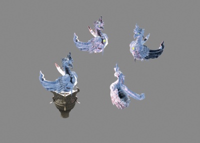 冰鸟,神鸟雕像,宫殿神鸟雕饰,凤凰青鸾鸟,高模写实