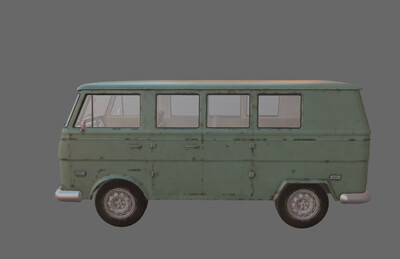 老式面车 面的 小面包车 微面 小客车 模型