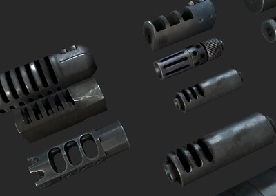 pbr 各类枪械枪支 枪口补偿器 消焰器 消音器 抑制器 compensator