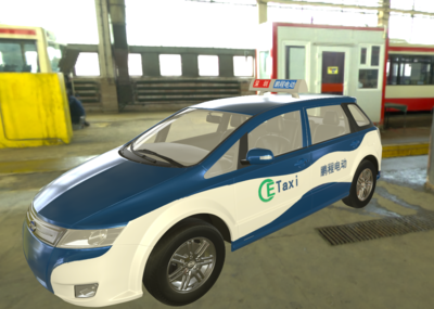 深圳电动蓝色比亚迪e6出租车