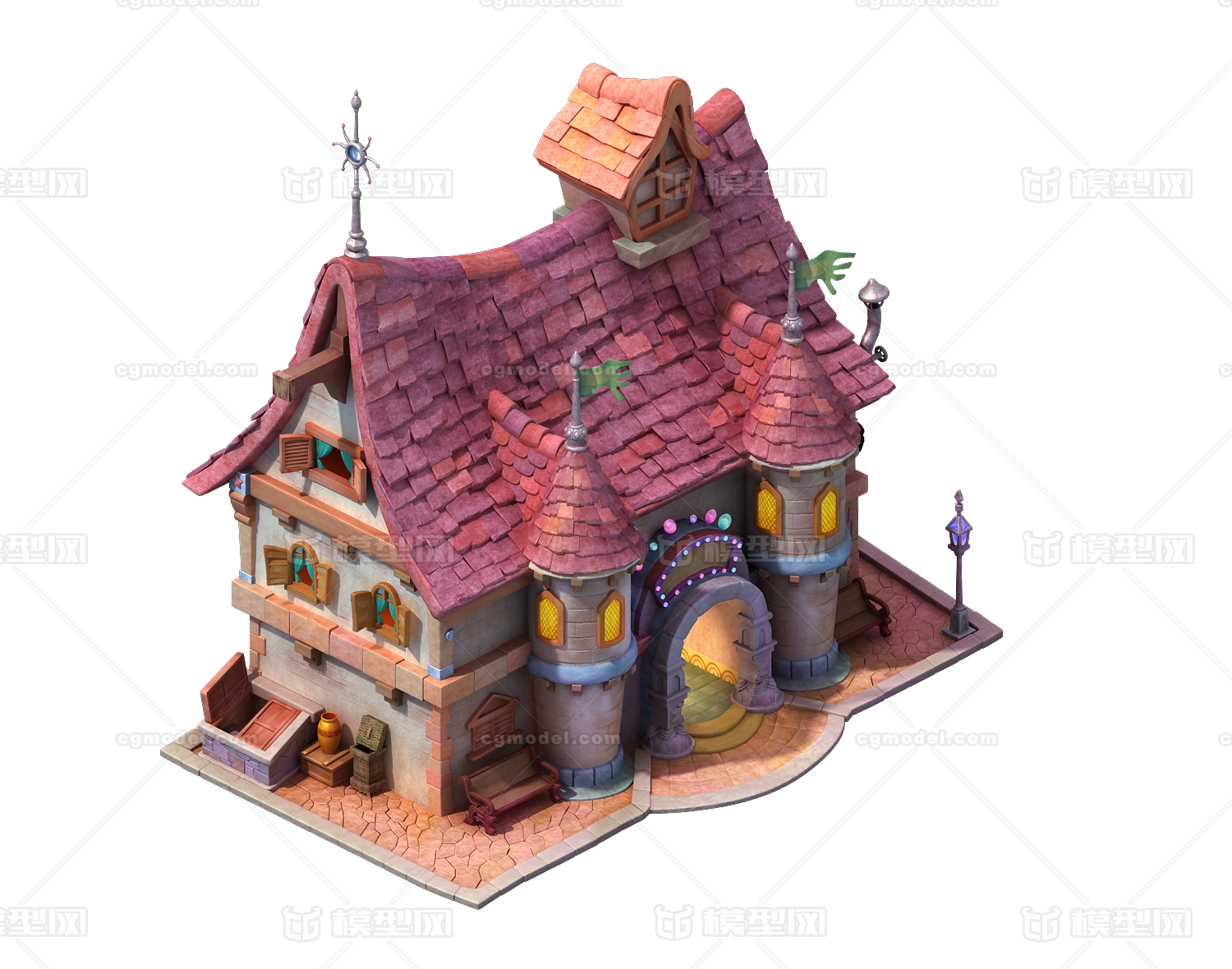 欧式民房 古代欧洲平民房屋建筑模型-私人住宅模型库-3ds Max(.max)模型下载-cg模型网