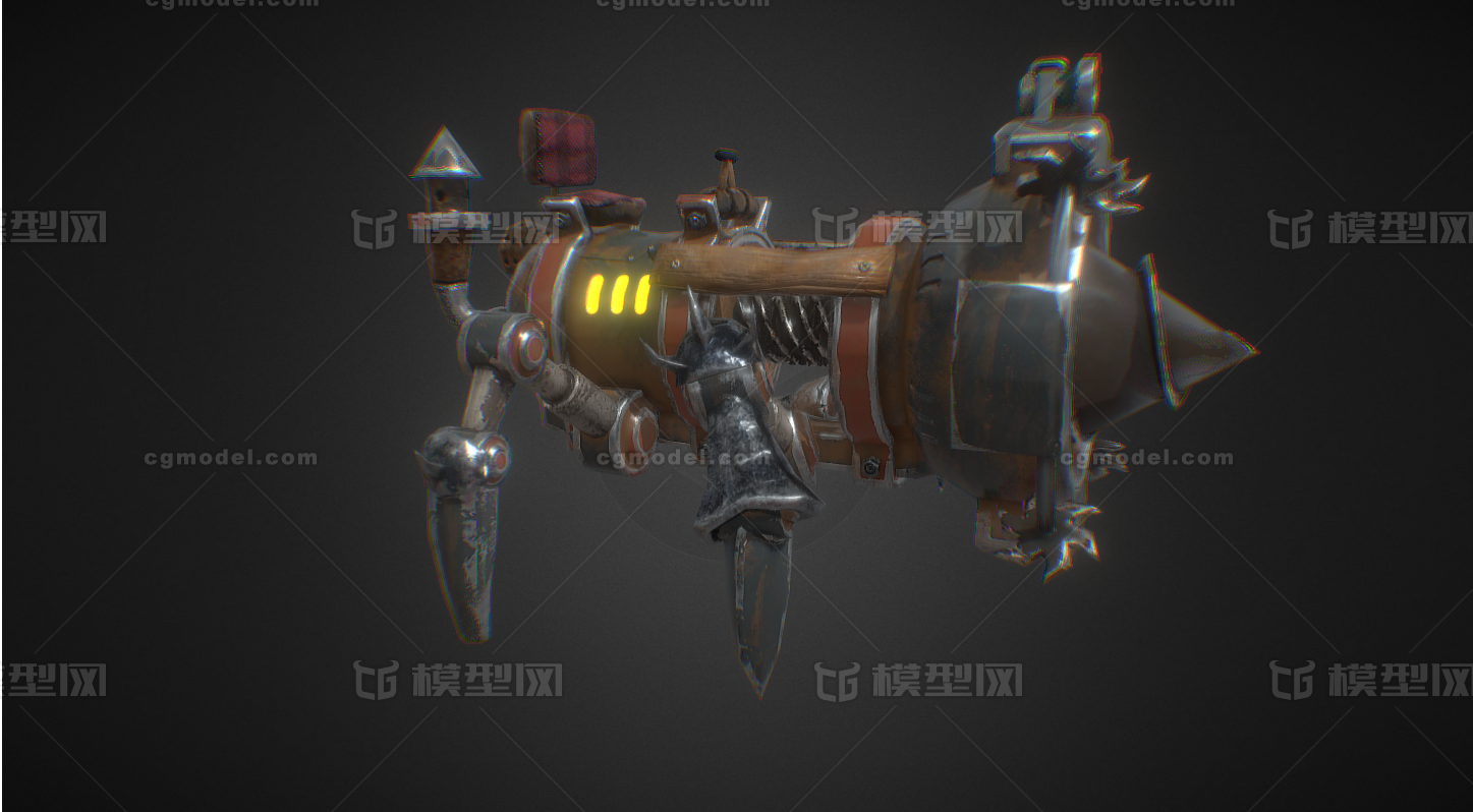 次世代 pbr材质 钻地机 游戏_老00婆作品_车辆科幻车_cg模型网