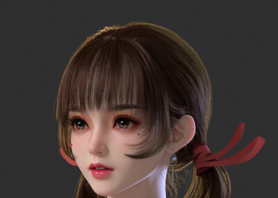 出模型,長月双马尾 刘海 女孩 大眼睛 美型 虚拟偶像