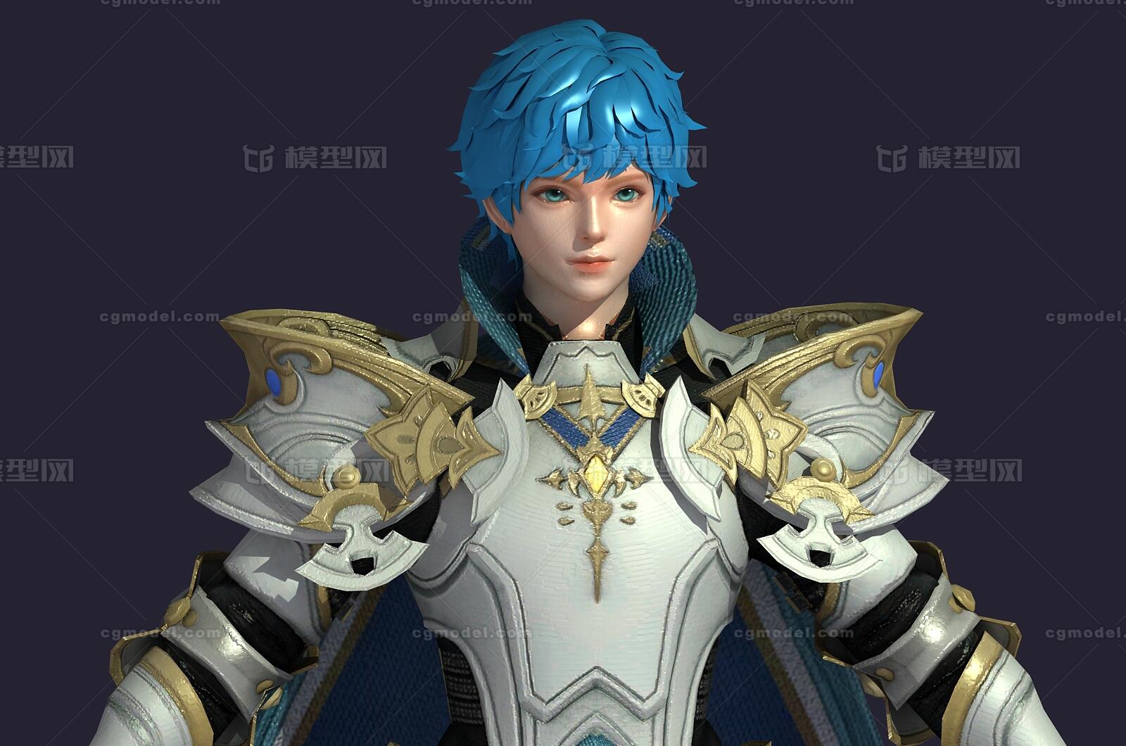 次世代卡通骑士男神帅哥大剑师战士王子铠甲守护骑士贵族 中世纪二次元动漫剑客 Cg模型网 Cgmodel 三维设计师交流互动平台 专注多品类3d模型下载 原创作品分享 软件学习