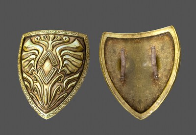 超写实 次世代 金甲盾牌 黄金盾牌 shield  护具  罗马盾牌