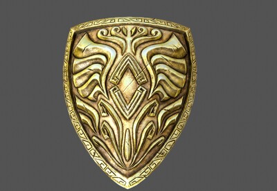 超写实 次世代 金甲盾牌 黄金盾牌 shield  护具  罗马盾牌