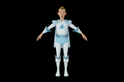 pbr超人 男超人 白色超人 超人服装 英雄 英雄形象 战斗男性 低面 带