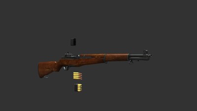 m1式加兰德步枪 美式步枪 大八粒_建筑者作品_武器枪械模型_cg模型网