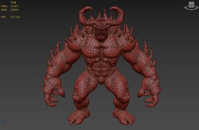 pbr次世代 石头人 熔岩巨兽 怪兽 石头怪 地狱火 熔岩怪 人形怪物