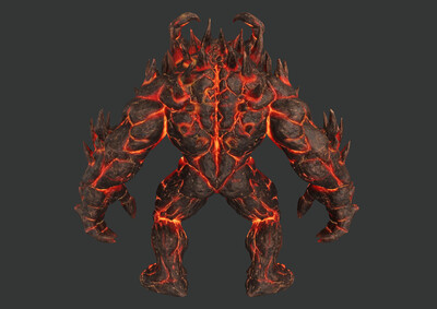 pbr次世代 石头人 熔岩巨兽 怪兽 石头怪 地狱火 熔岩怪 人形怪物