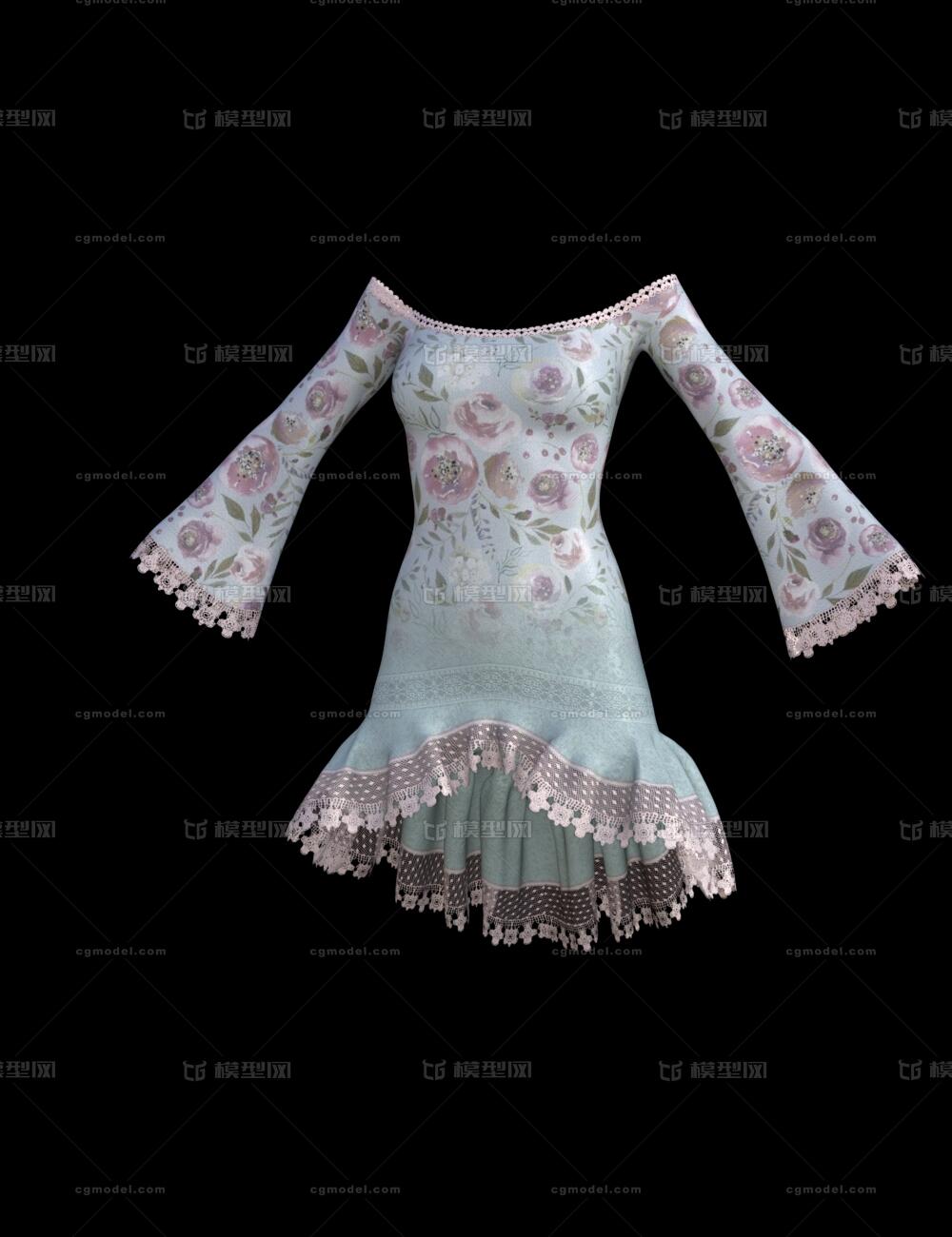 女孩裙 短裙 舞蹈裙 服装_horizon007作品_生活用具穿戴服饰_cg模型网