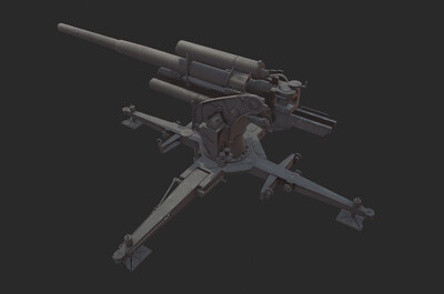 德军 防空炮 flak37防空火炮 速射炮 平射炮 战防炮 反坦克炮 模型