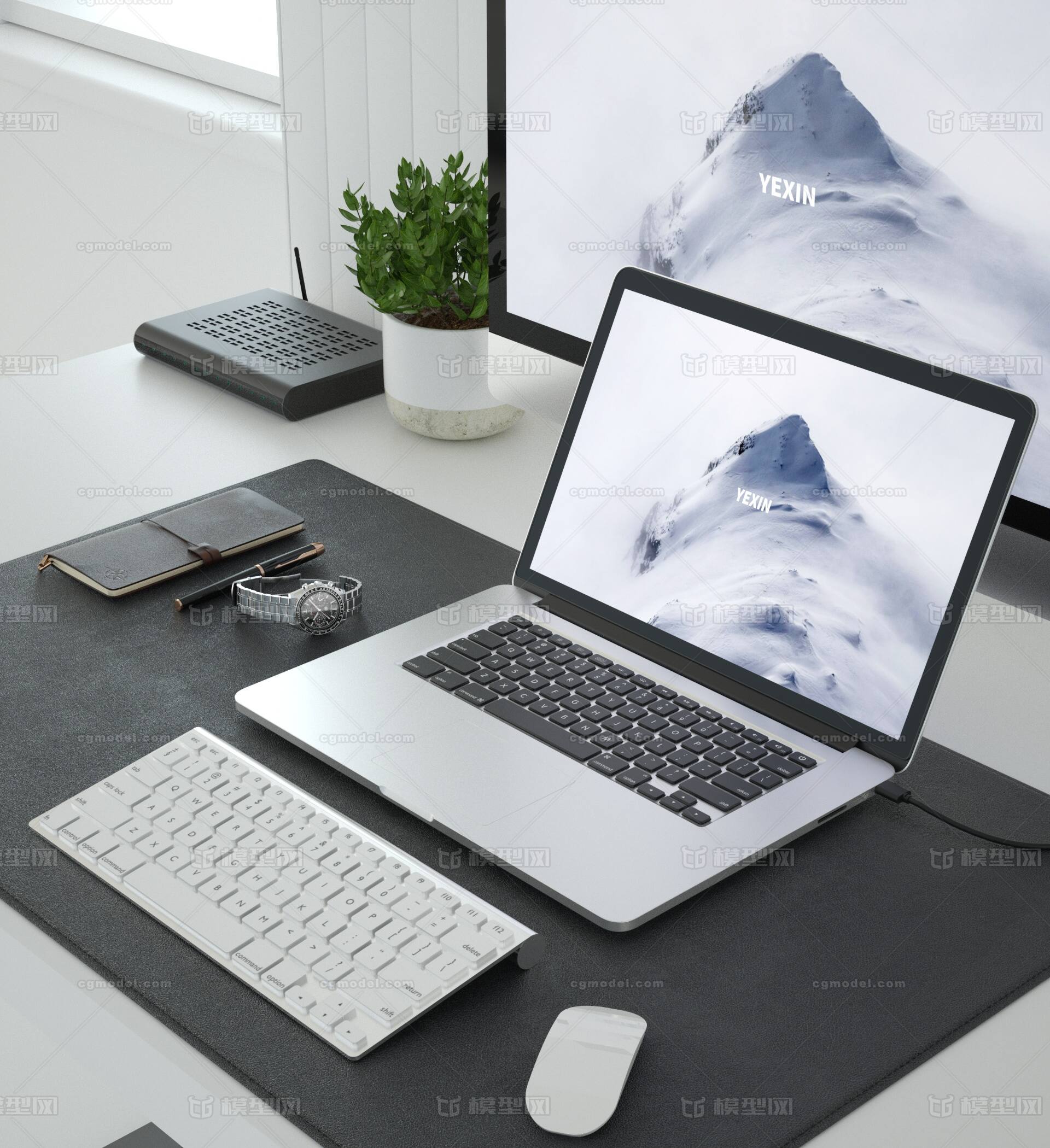 电脑桌面c4d场景oc渲染